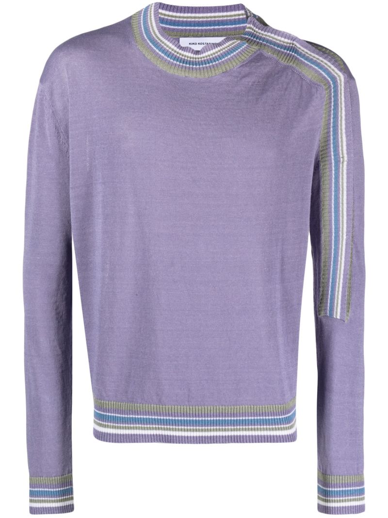 Purple Ria Linen Knitted Jumper