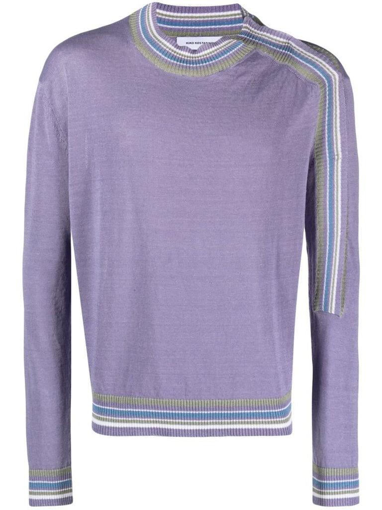 Purple Ria Linen Knitted Jumper