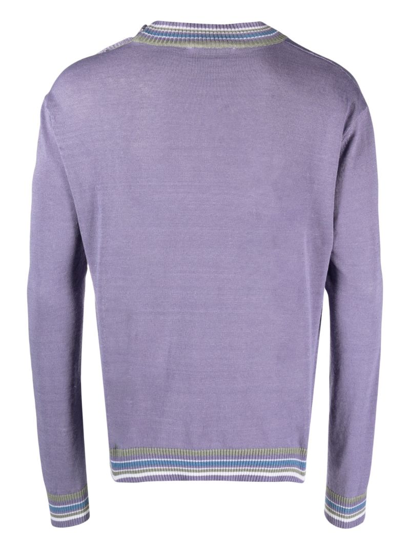 Purple Ria Linen Knitted Jumper