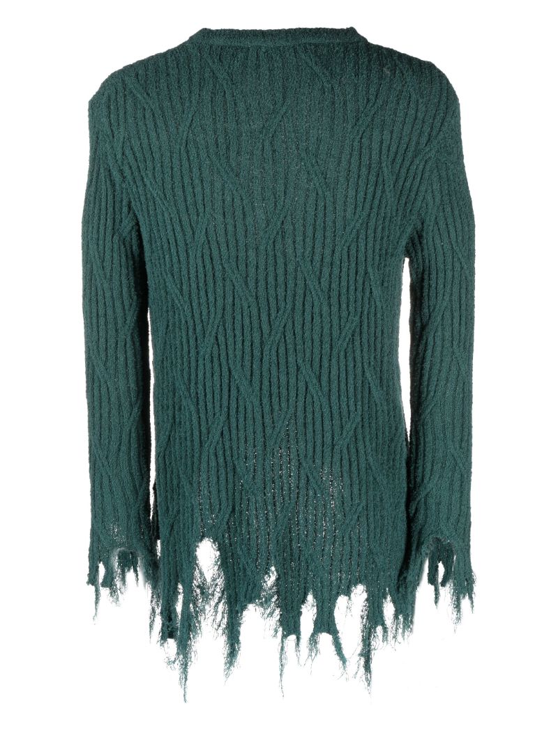 Green Cedid Frayed Sweater