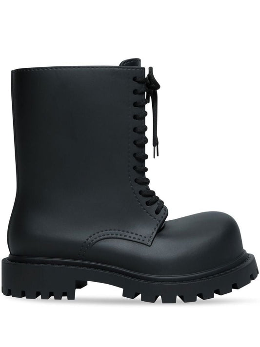 Black Steroid Lace-up Boots