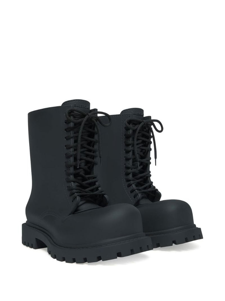 Black Steroid Lace-up Boots