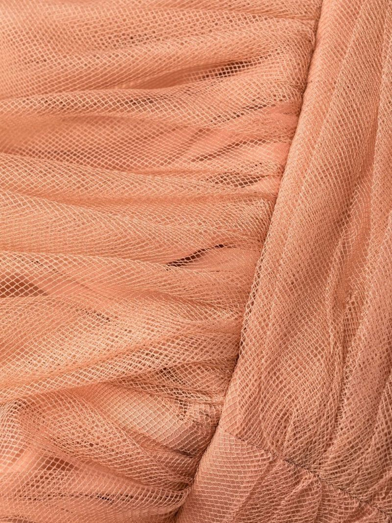 Pink Tulle Overlay Midi Dress