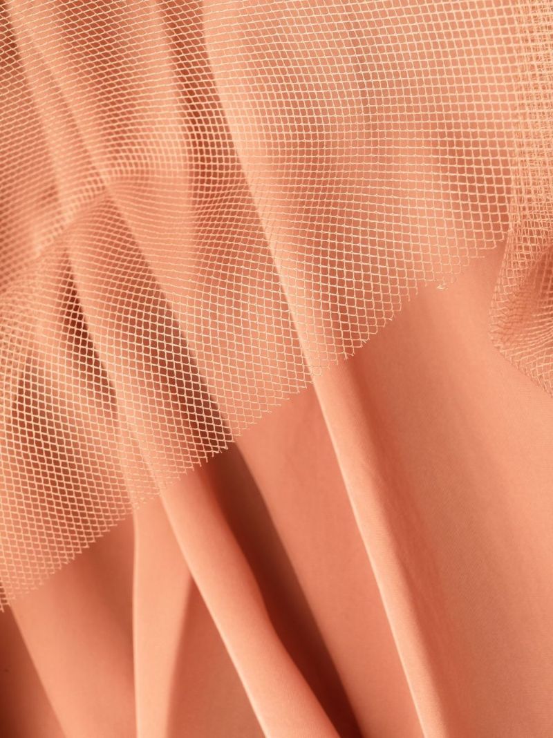 Pink Tulle Overlay Midi Dress