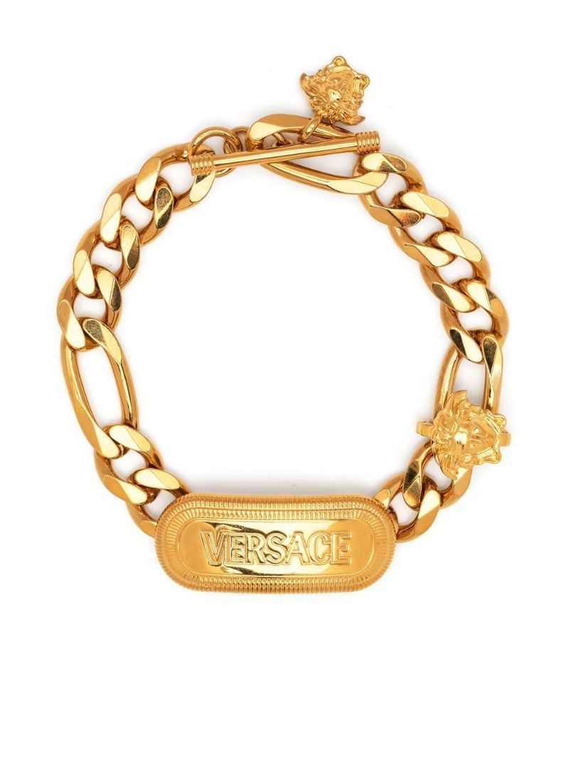 Gold-tone Medusa Plaque Bracelet