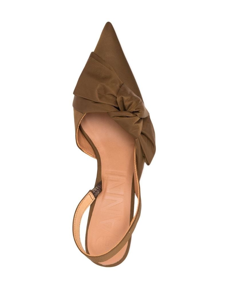 Brown Bow Detail Slingback Pumps
