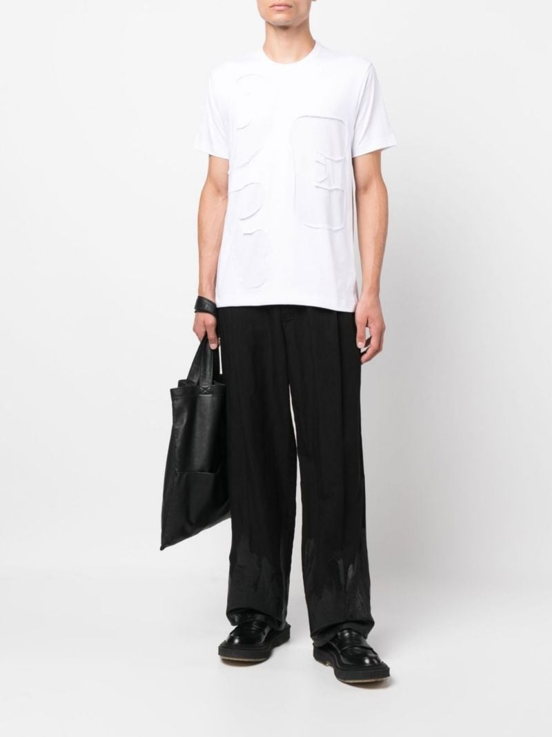 White Logo AppliquÃ_x0083_Â© Cotton T-shirt