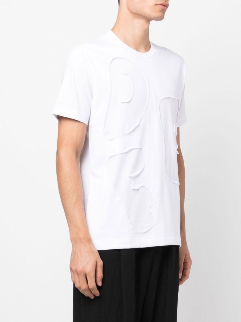 White Logo AppliquÃ_x0083_Â© Cotton T-shirt