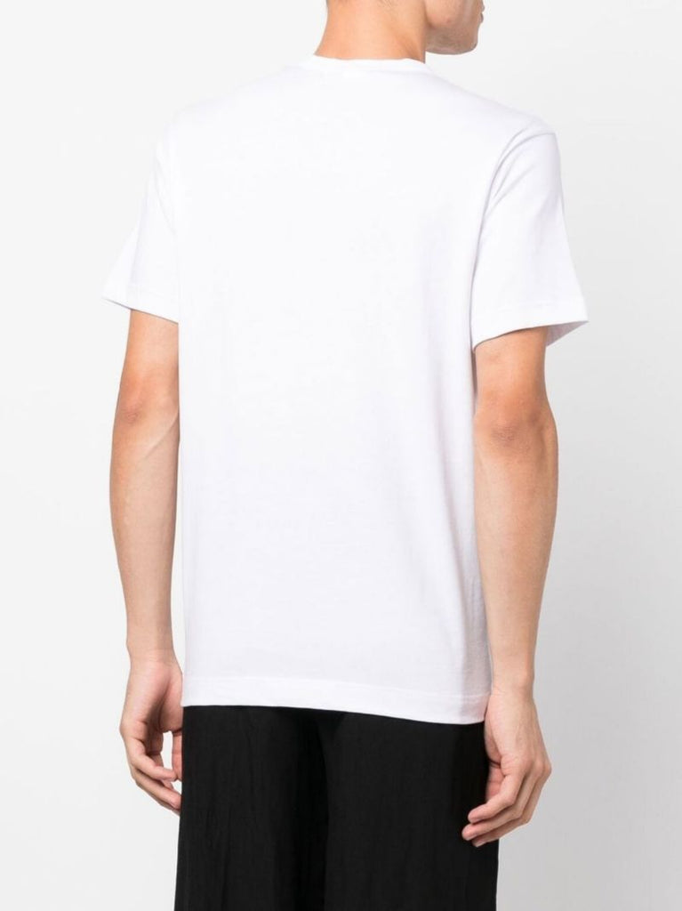 White Logo AppliquÃ_x0083_Â© Cotton T-shirt