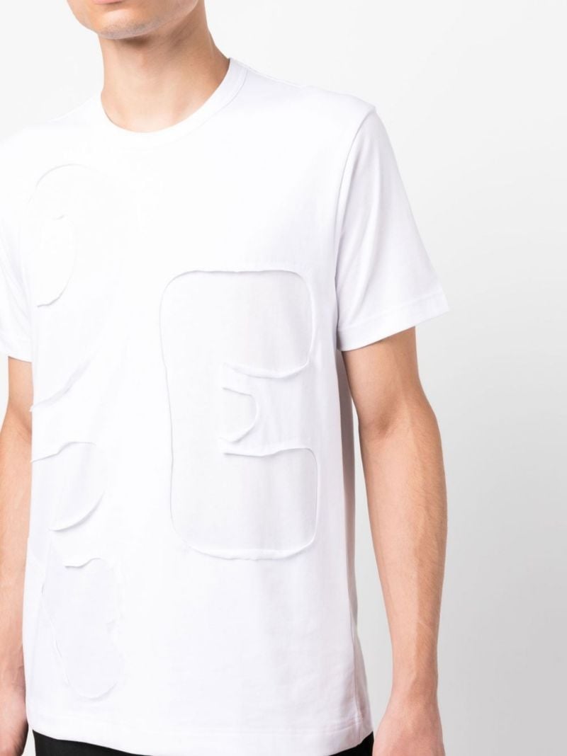 White Logo AppliquÃ_x0083_Â© Cotton T-shirt
