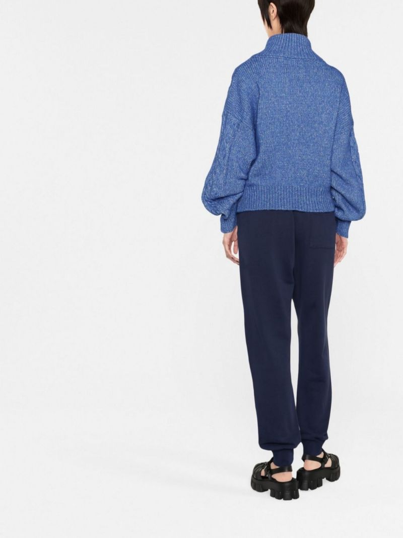 Blue Cable-knit Sweater