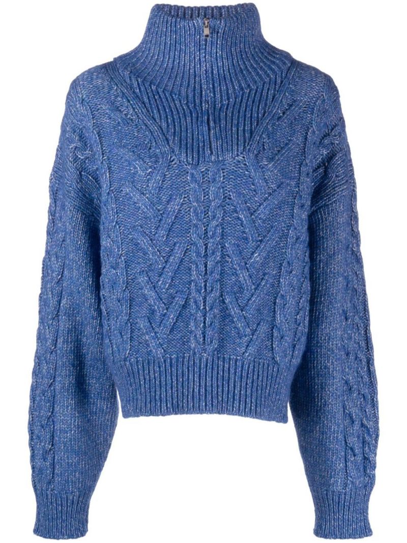 Blue Cable-knit Sweater