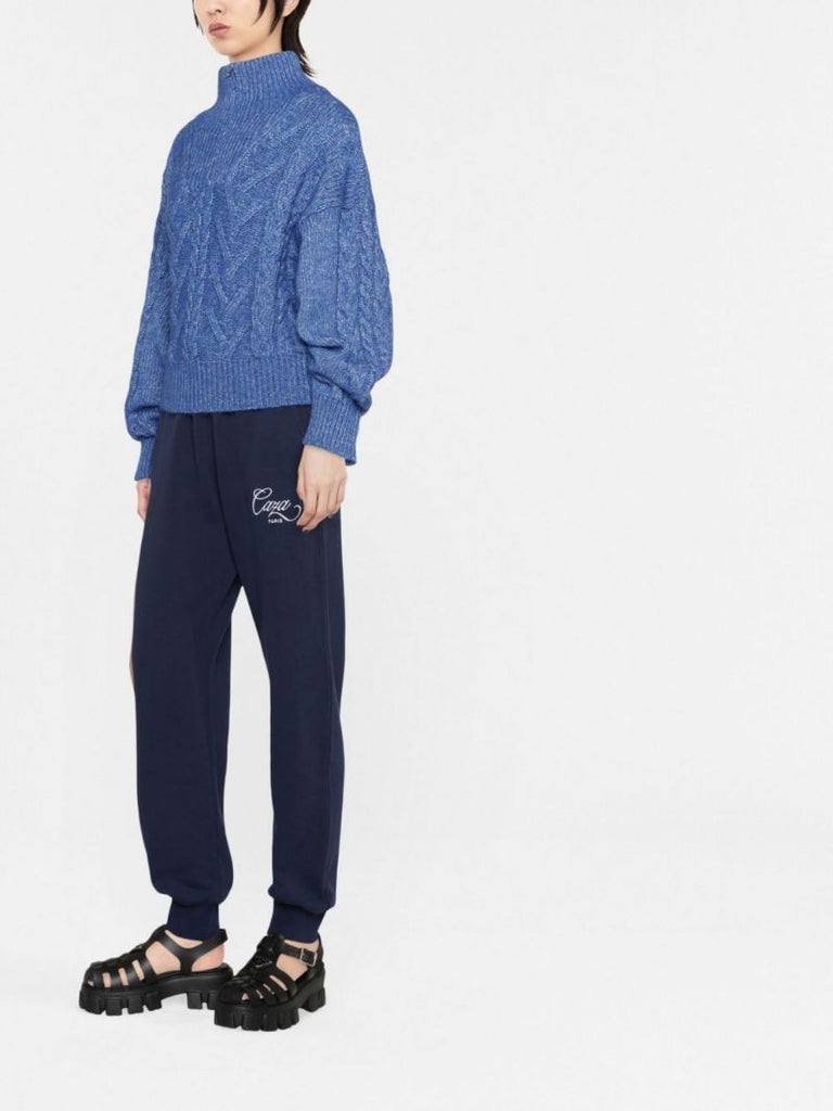 Blue Cable-knit Sweater