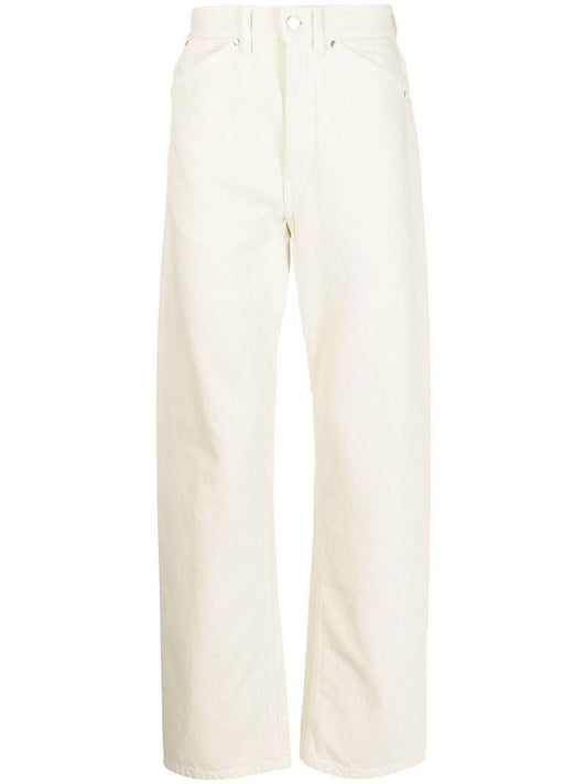 White Seamless Straight Leg Jeans