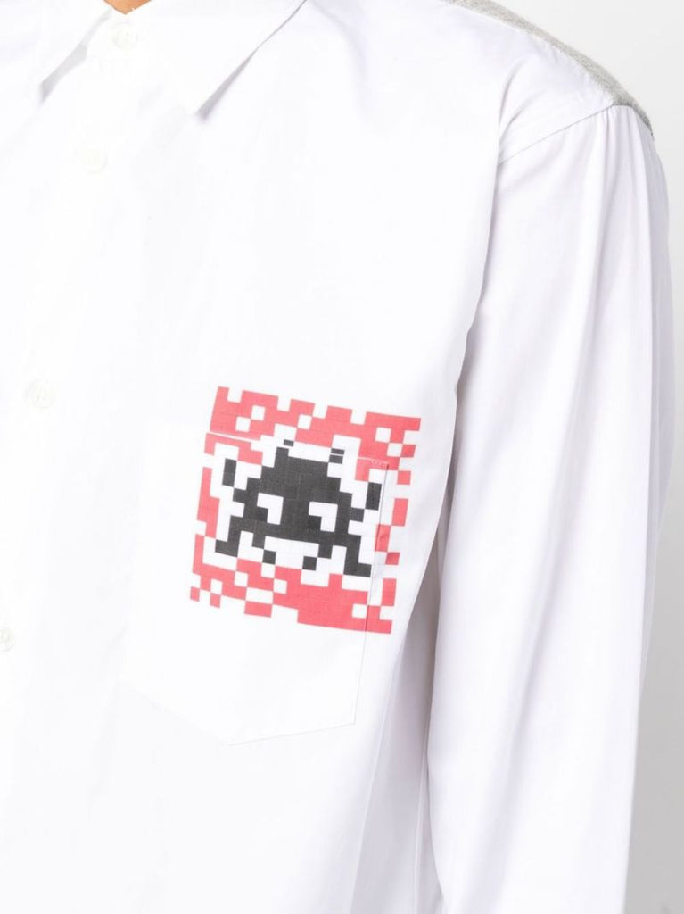 White Space Invaders Cotton Shirt