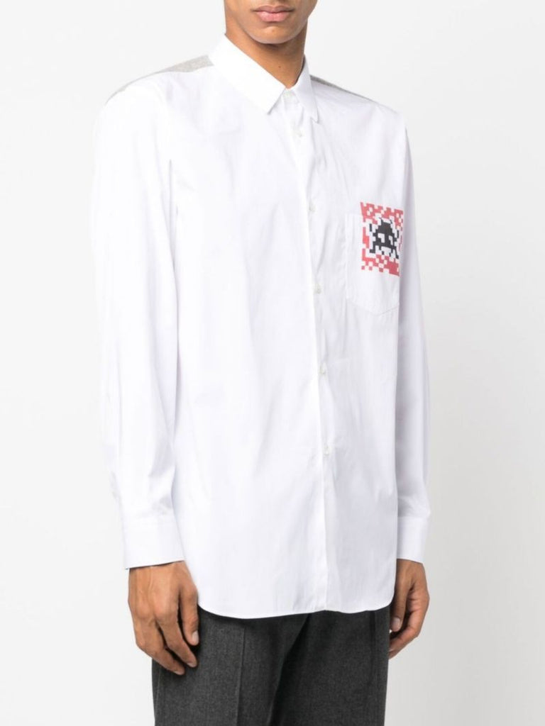 White Space Invaders Cotton Shirt