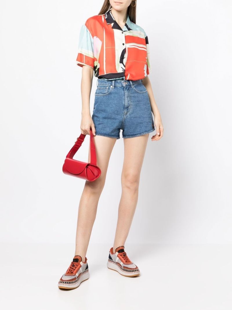 Blue Himawari Denim Shorts
