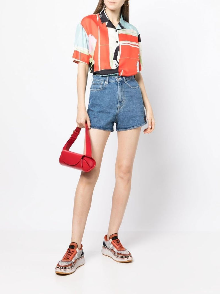 Blue Himawari Denim Shorts