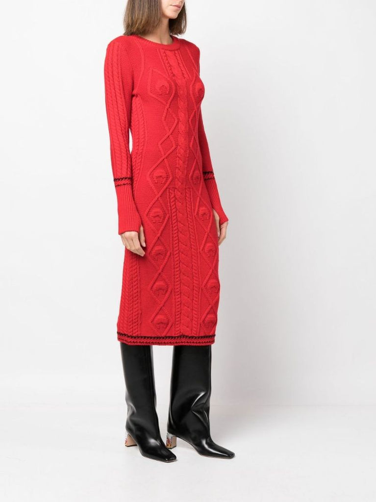 Red Knitted Wool Dress