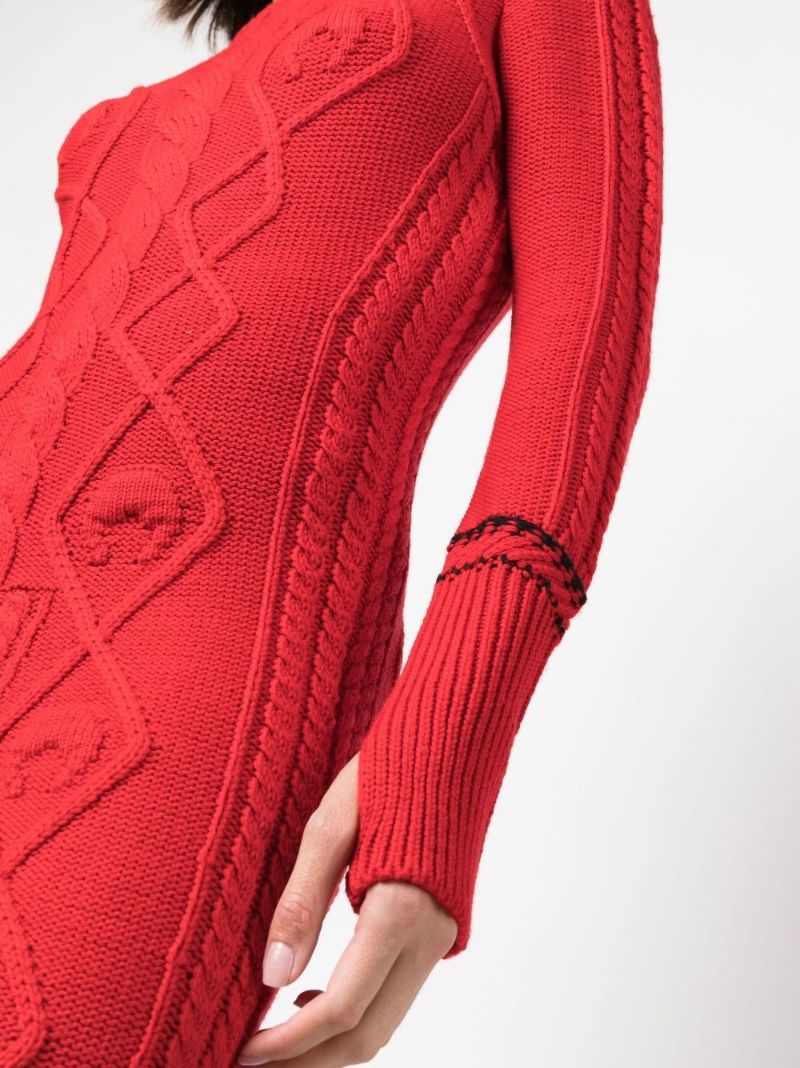 Red Knitted Wool Dress