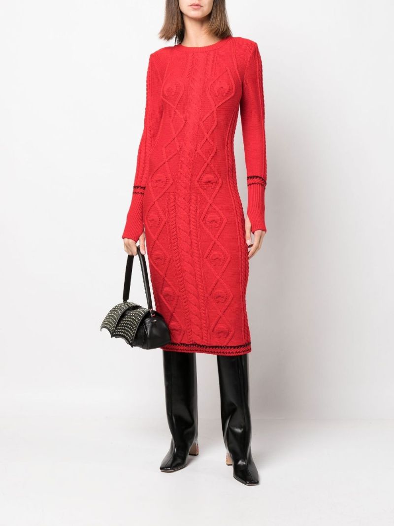 Red Knitted Wool Dress