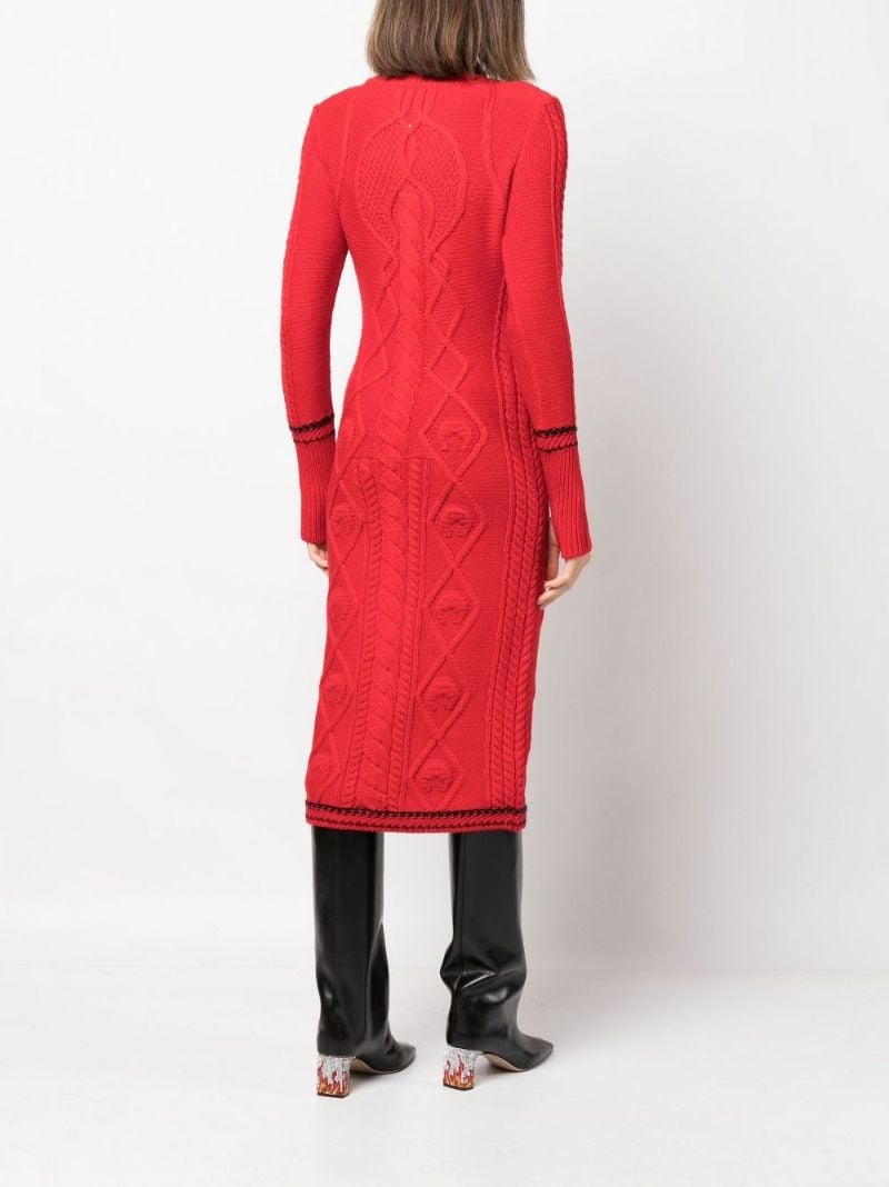 Red Knitted Wool Dress