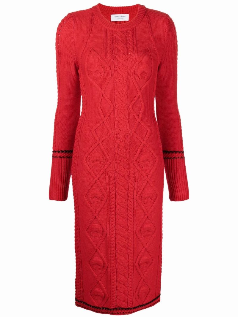 Red Knitted Wool Dress