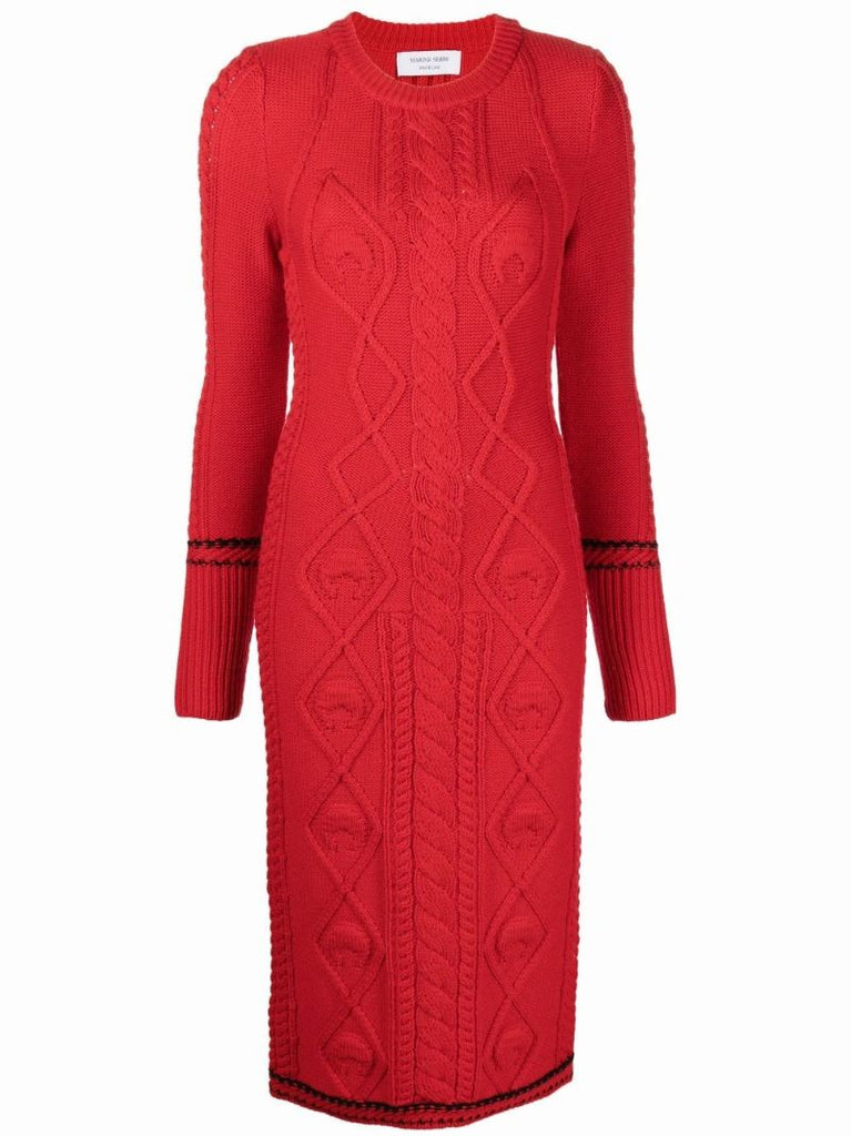 Red Knitted Wool Dress