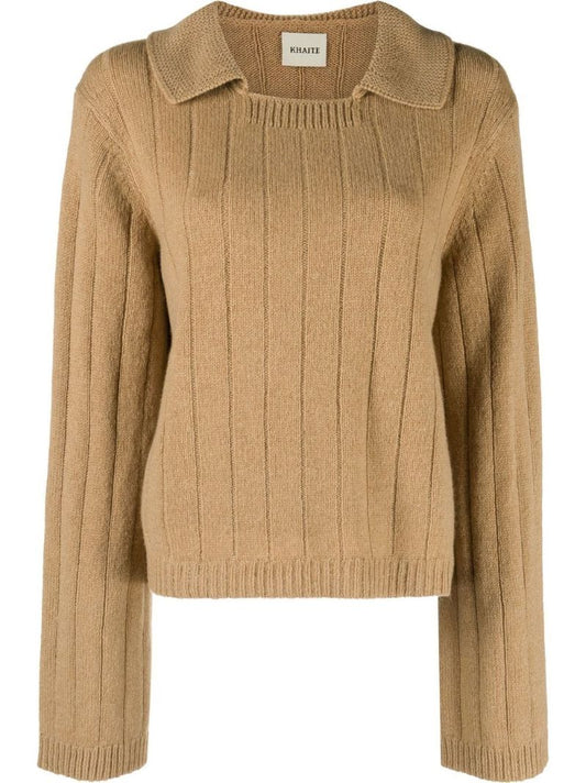 Neutral Mateo V-neck Cashmere Sweater