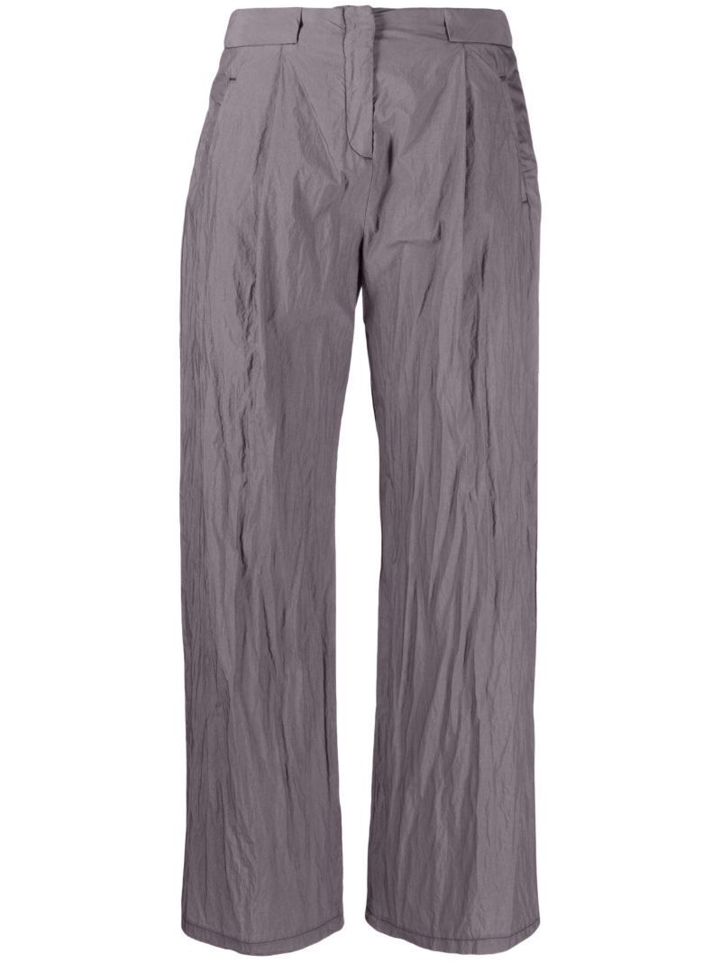 Purple Serene Crinkled Straight-leg Trousers