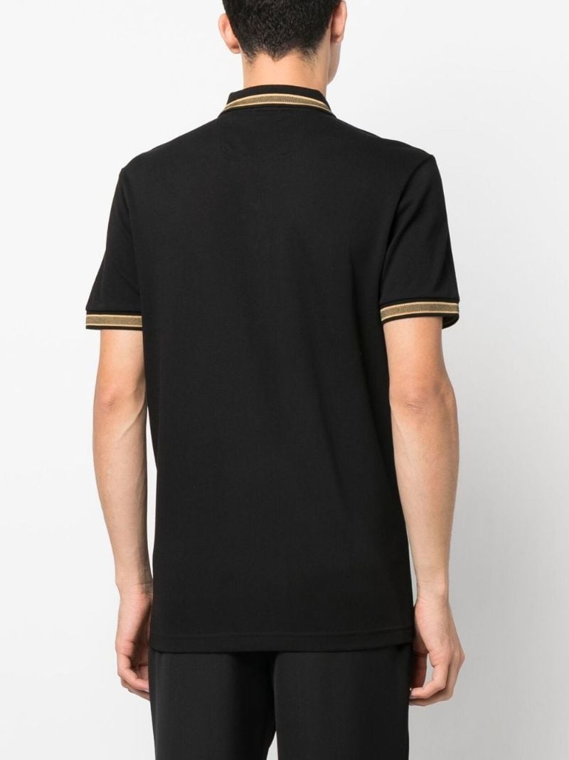 Black Paddy Logo Embroidered Polo Shirt