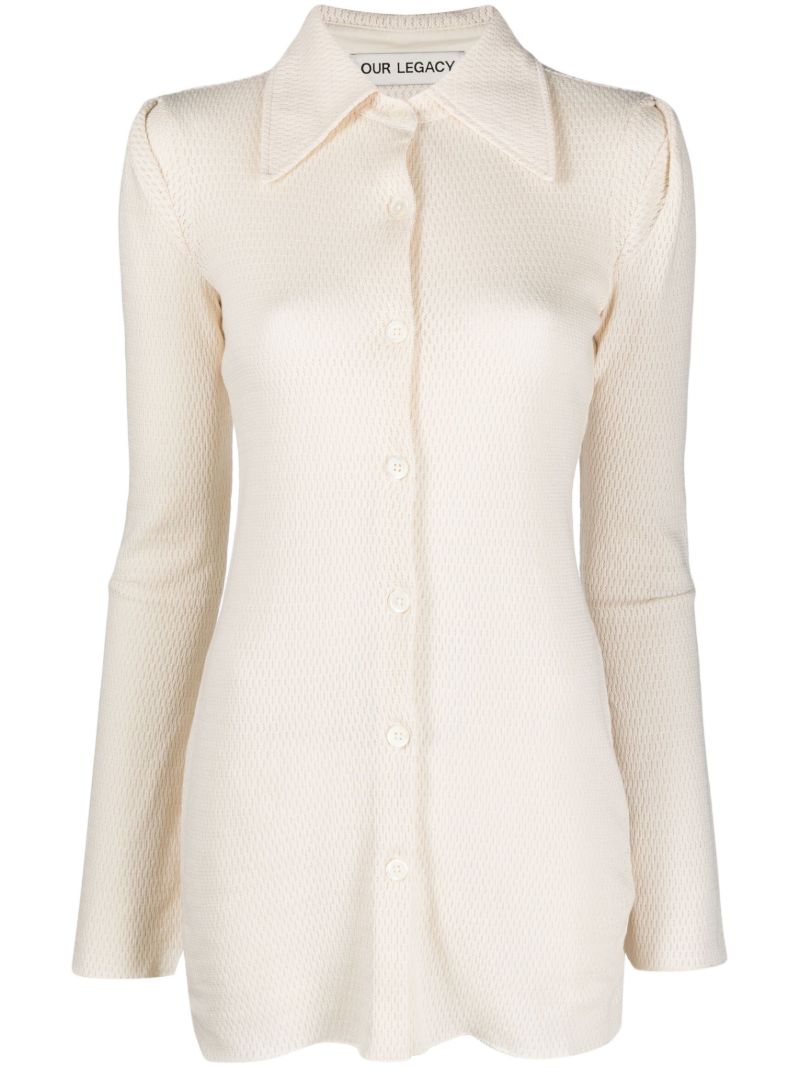 White Hollow Cotton Shirt