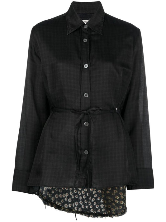 Black Night Check Print Shirt