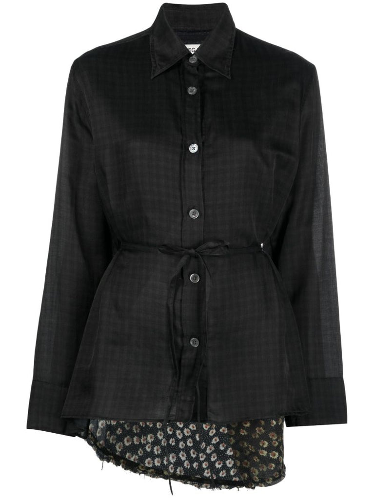Black Night Check Print Shirt