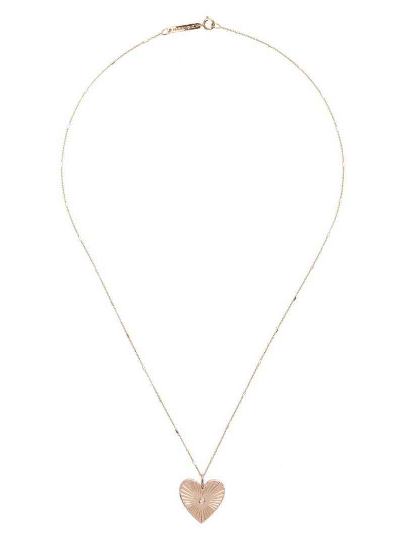 14k Yellow Gold Radiant Heart Medallion Diamond Necklace