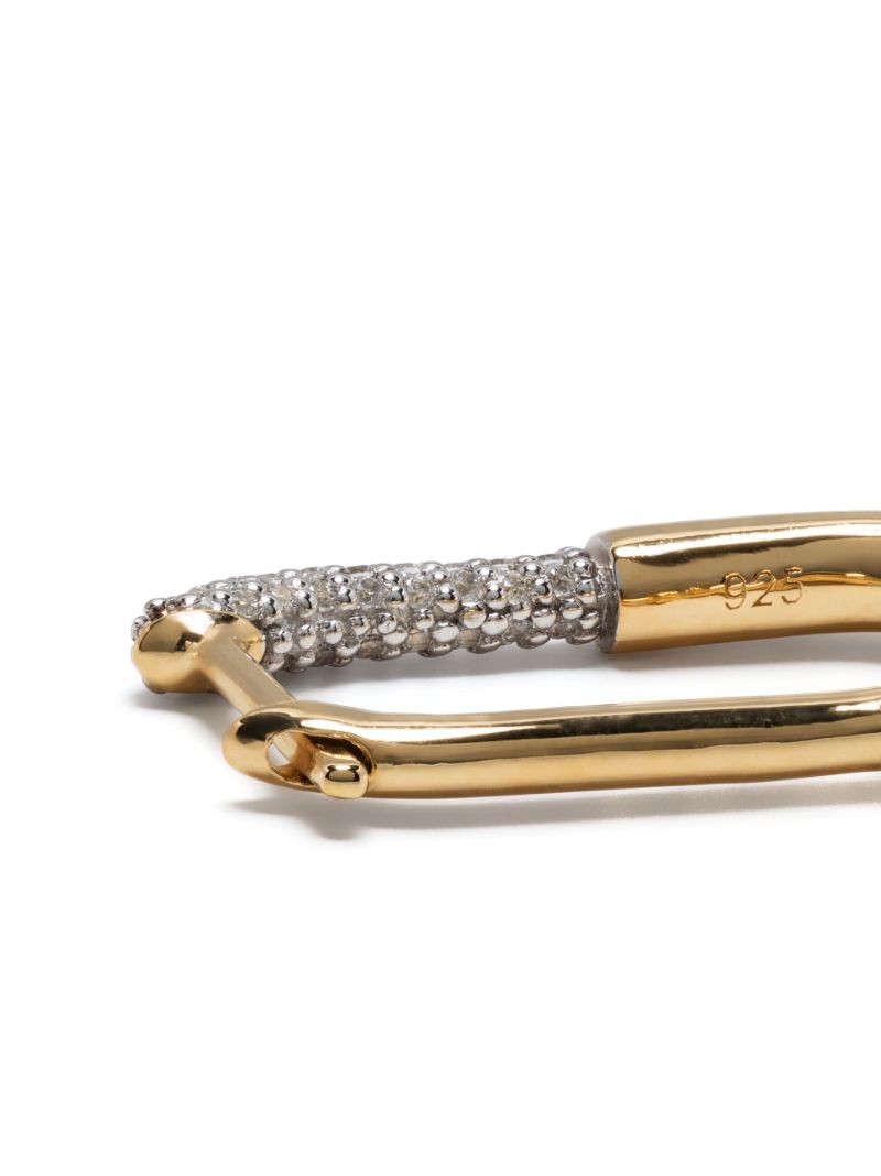 Gold Vermeil Staple Crystal Single Hoop Earring