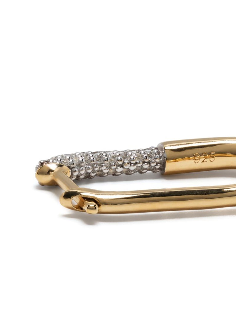 Gold Vermeil Staple Crystal Single Hoop Earring
