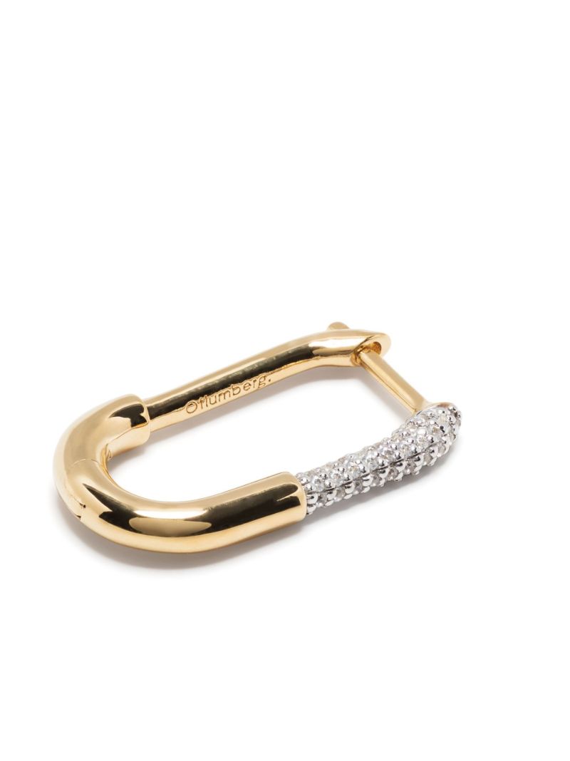 Gold Vermeil Staple Crystal Single Hoop Earring