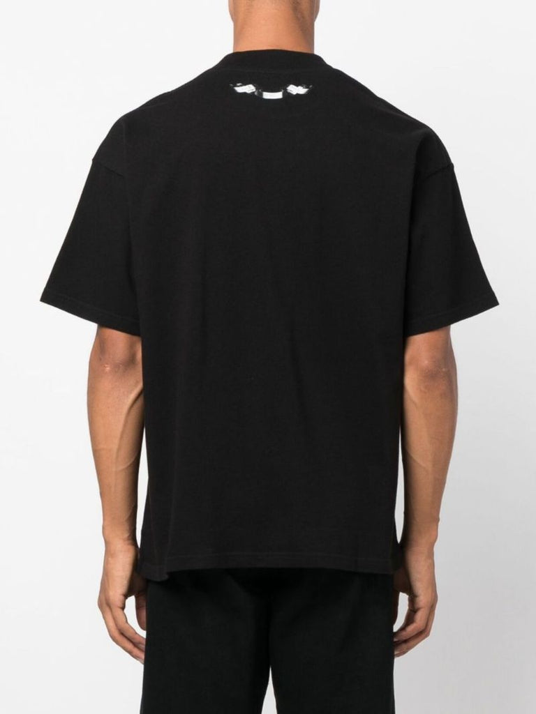 Black Bullterrier Print Cotton T-shirt