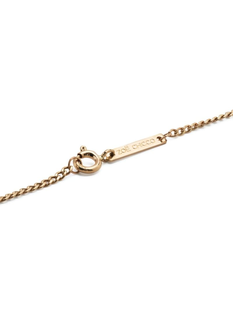 14k Yellow Gold Paperclip Diamond Necklace