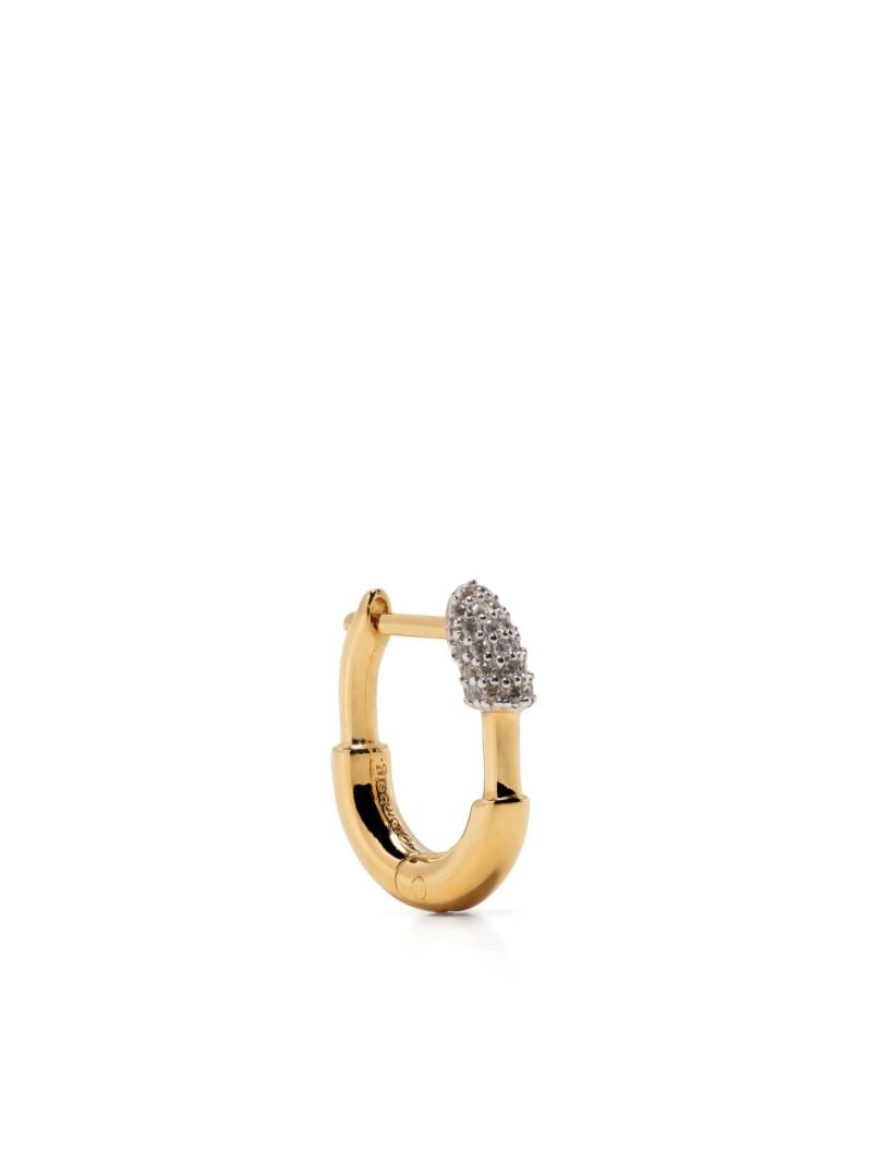 Gold Vermeil Small Staple Crystal Single Hoop Earring