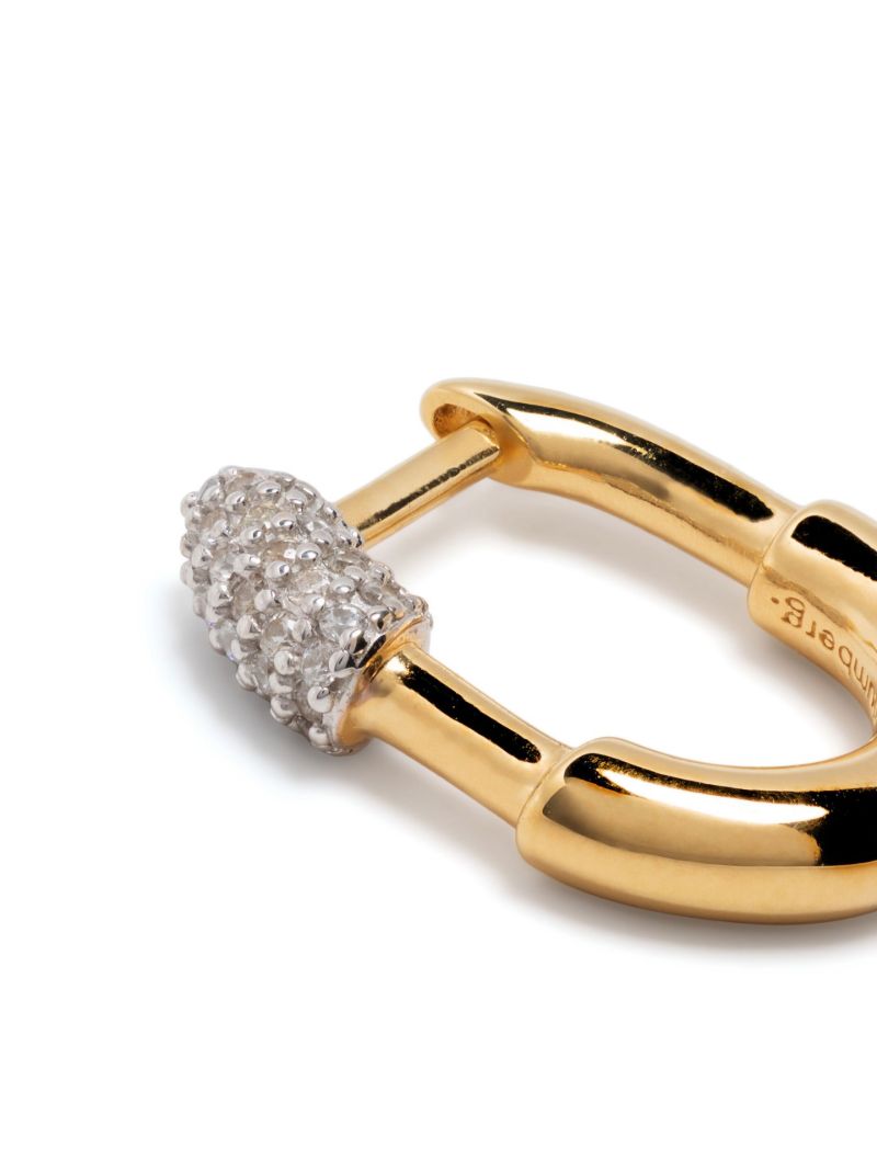 Gold Vermeil Small Staple Crystal Single Hoop Earring