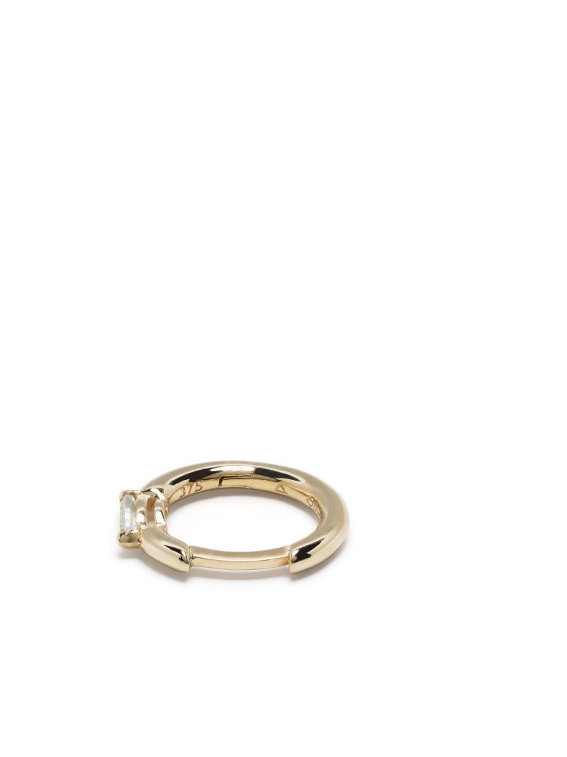 9k Yellow Gold Marquise Topaz Single Hoop Earring