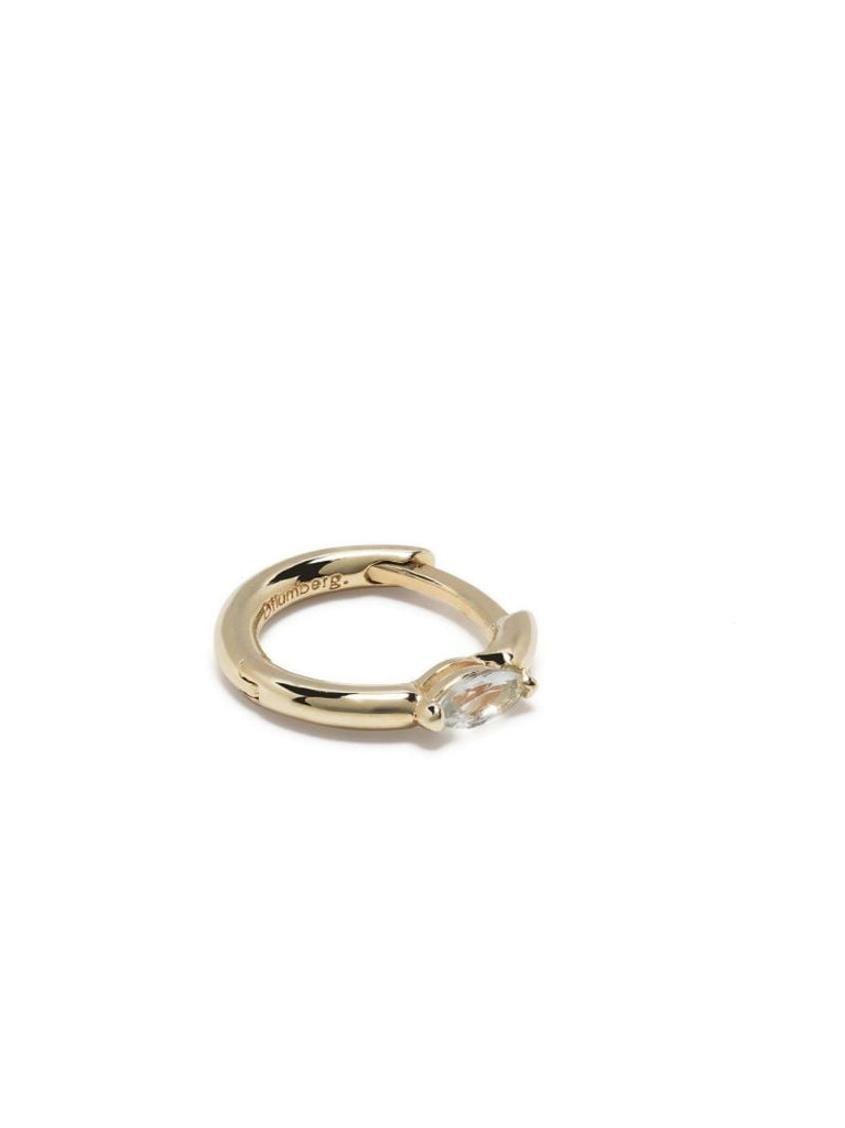 9k Yellow Gold Marquise Topaz Single Hoop Earring
