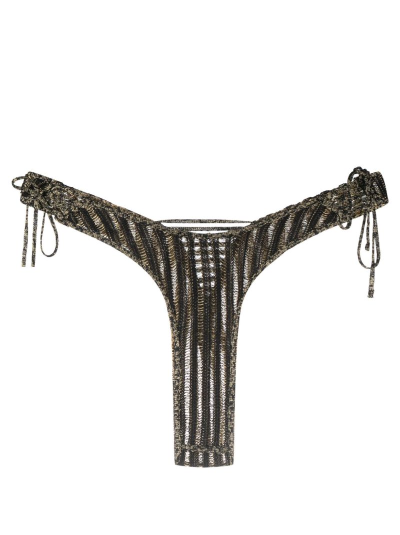 Black and Gold Reversible Expandable Thong