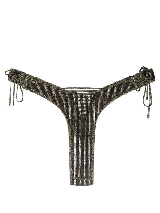 Black and Gold Reversible Expandable Thong