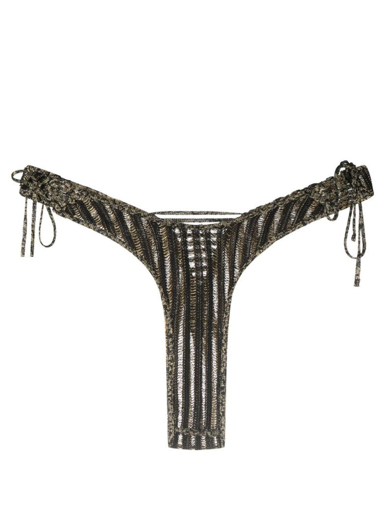 Black and Gold Reversible Expandable Thong