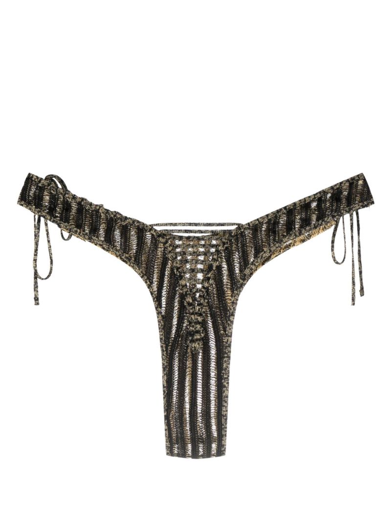Black and Gold Reversible Expandable Thong