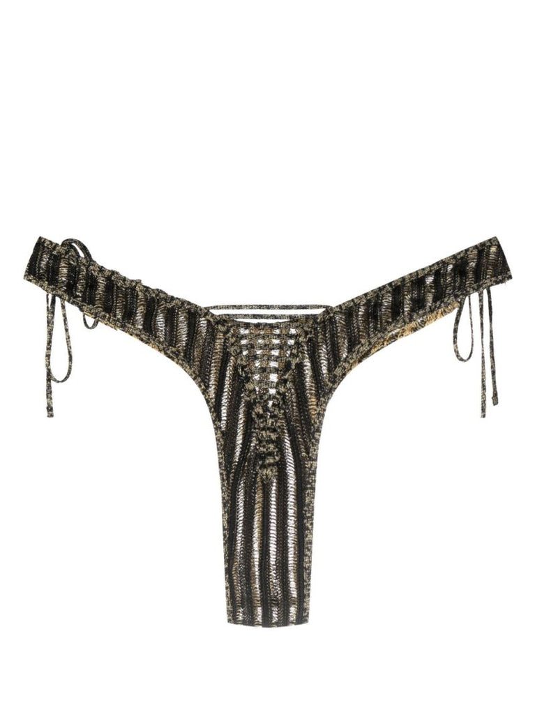 Black and Gold Reversible Expandable Thong