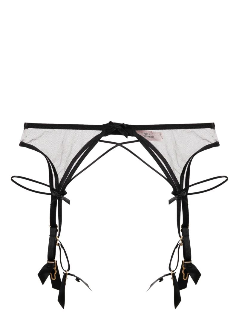 Black Zella Sheer Tulle Suspenders